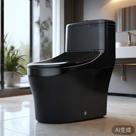 “现代感黑色智能马桶,提升生活