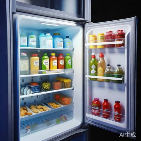 冰箱门清凉图标,食物管理助手