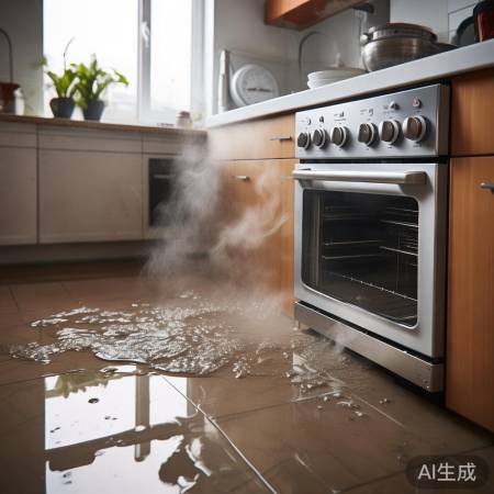 油烟机进水,干烧时间不定