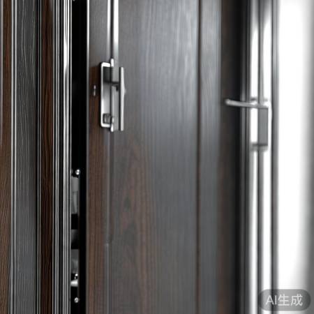 深灰木纹门兼顾美观与安全