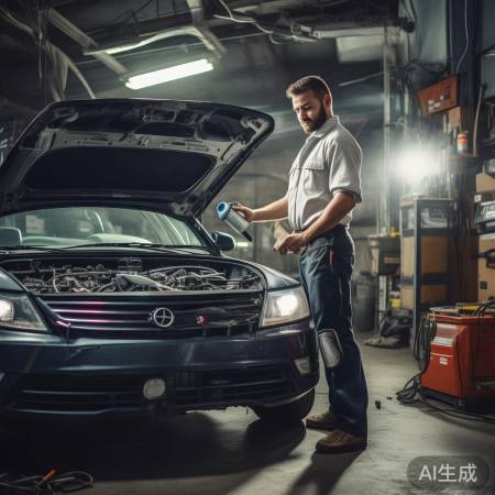 汽车空调加注完毕,收工清洁!