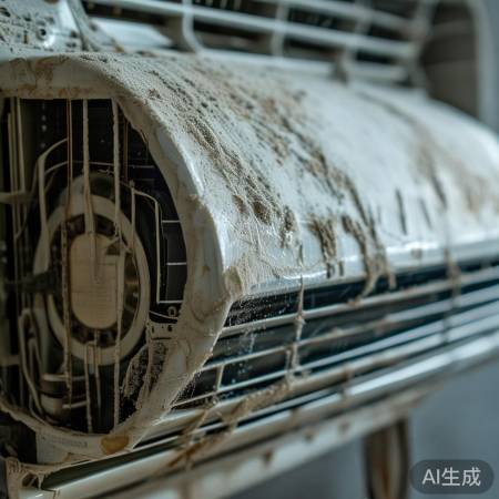 空调久不清洗,压缩机难启动。