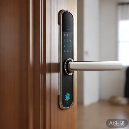 现代科技门锁,指纹密码解锁