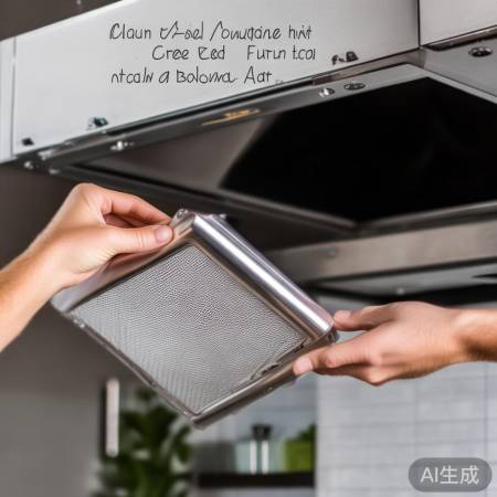 油烟机网板清洁完毕