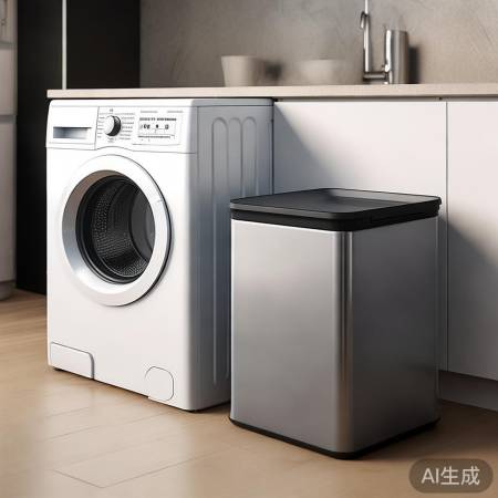 洗衣机旁垃圾桶放得宜
