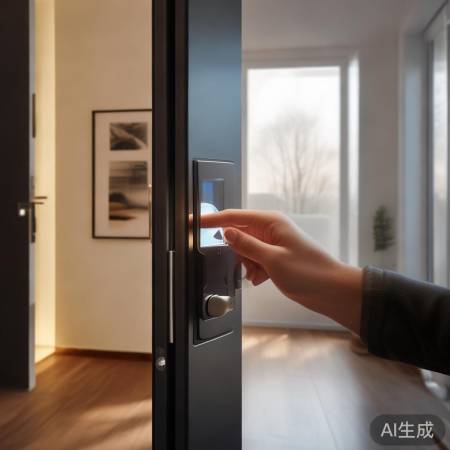 指纹锁一按即开，安全便捷