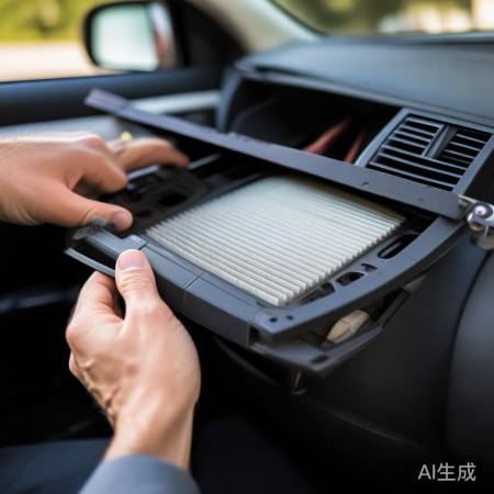 “取下黑色框,露出滤芯”