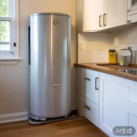 厨房角落装热水器，通风好。