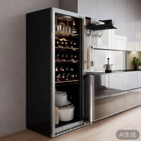 酒柜消毒柜一体,空间省钱包