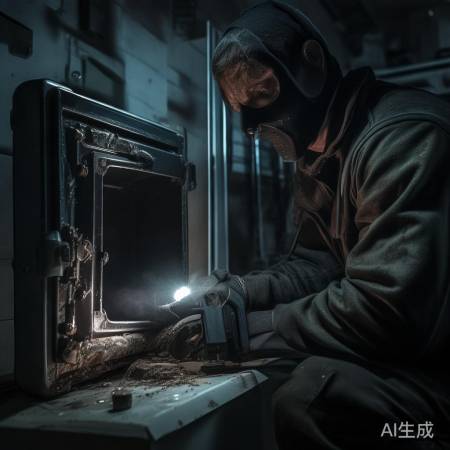 小偷卸螺丝开保险柜