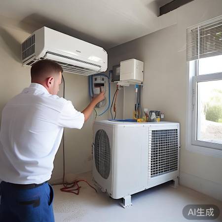 安装空调，内外机定位