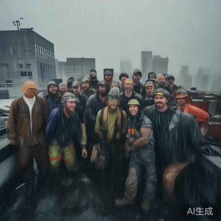 高空雨中安装空调