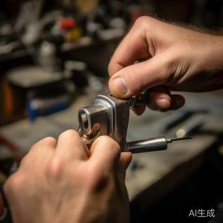 锁舌安装，平行固定