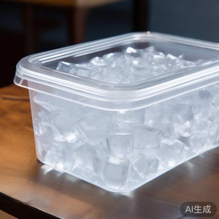 “保鲜膜或盖子，保冰块不流失”