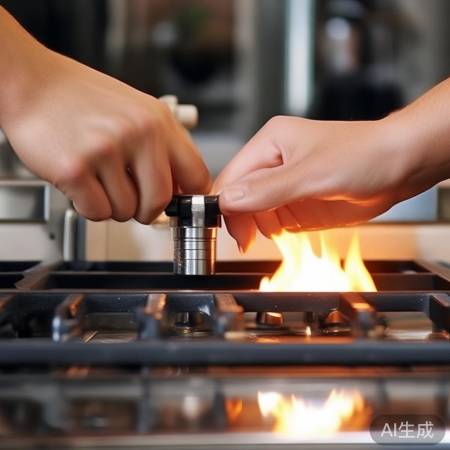 开燃气先点火，轻按防损坏