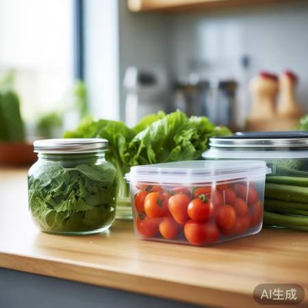 选塑料盒或玻璃瓶保鲜蔬菜