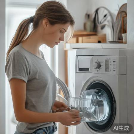 长发女生洗衣前束发