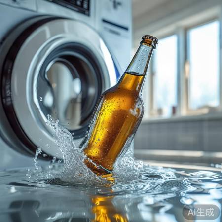 啤酒泡洗衣机去垢