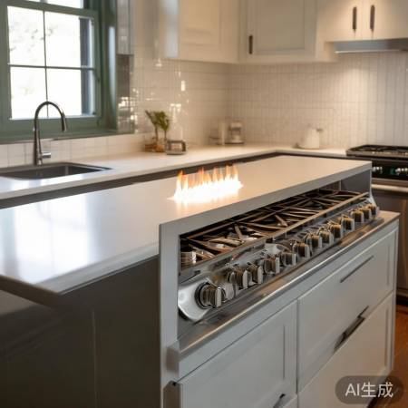 燃气灶台面宜与腰齐平