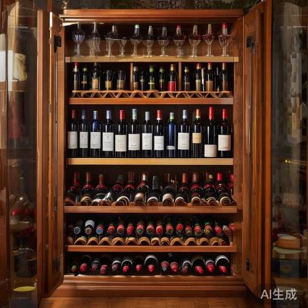 酒柜布局：红酒分类摆放