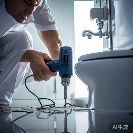 马桶底座钻孔要稳均匀