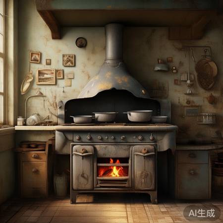 老式灶台，历史记忆佳