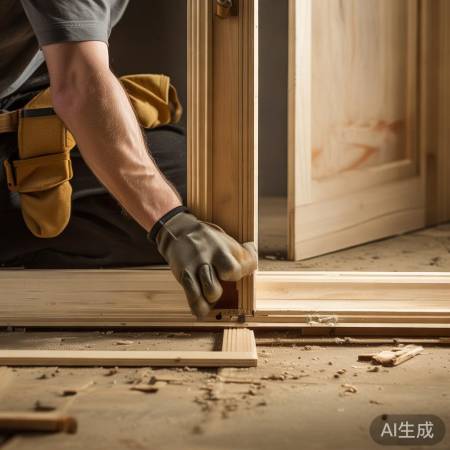 门框安装,校正固定