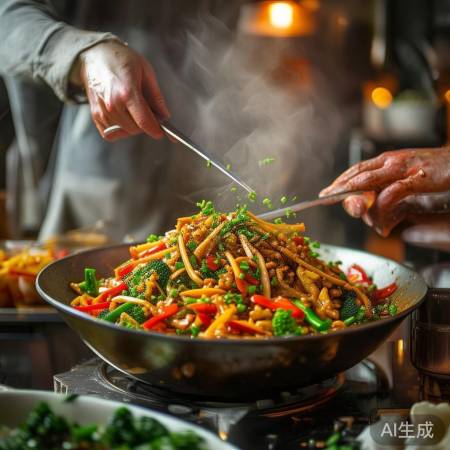 翻炒加调料，出锅撒葱花