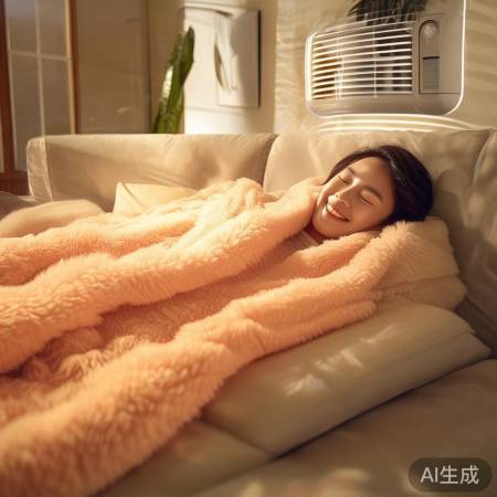 暖洋洋ins风毛毯空调