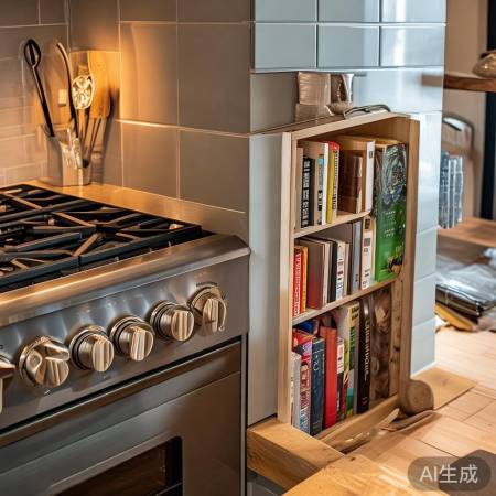 燃气灶旁巧设空间，美观实用