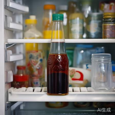 冰箱放酱油,盖子开,竖放省空间