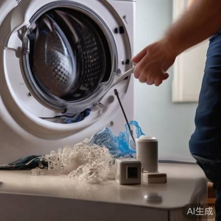 洗衣机排污，清理排污口