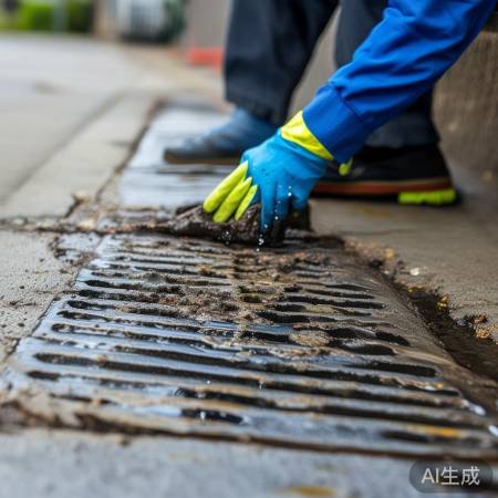 清洁排污口周边