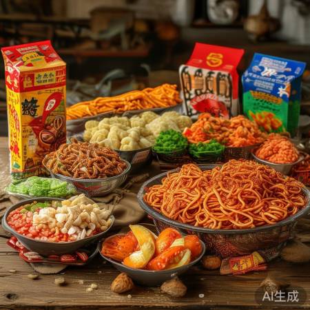 国货零食口味足,包装时尚。