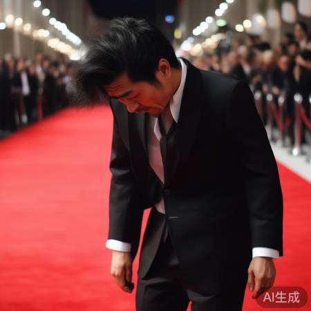 明星走红毯不易,于和伟显疲惫